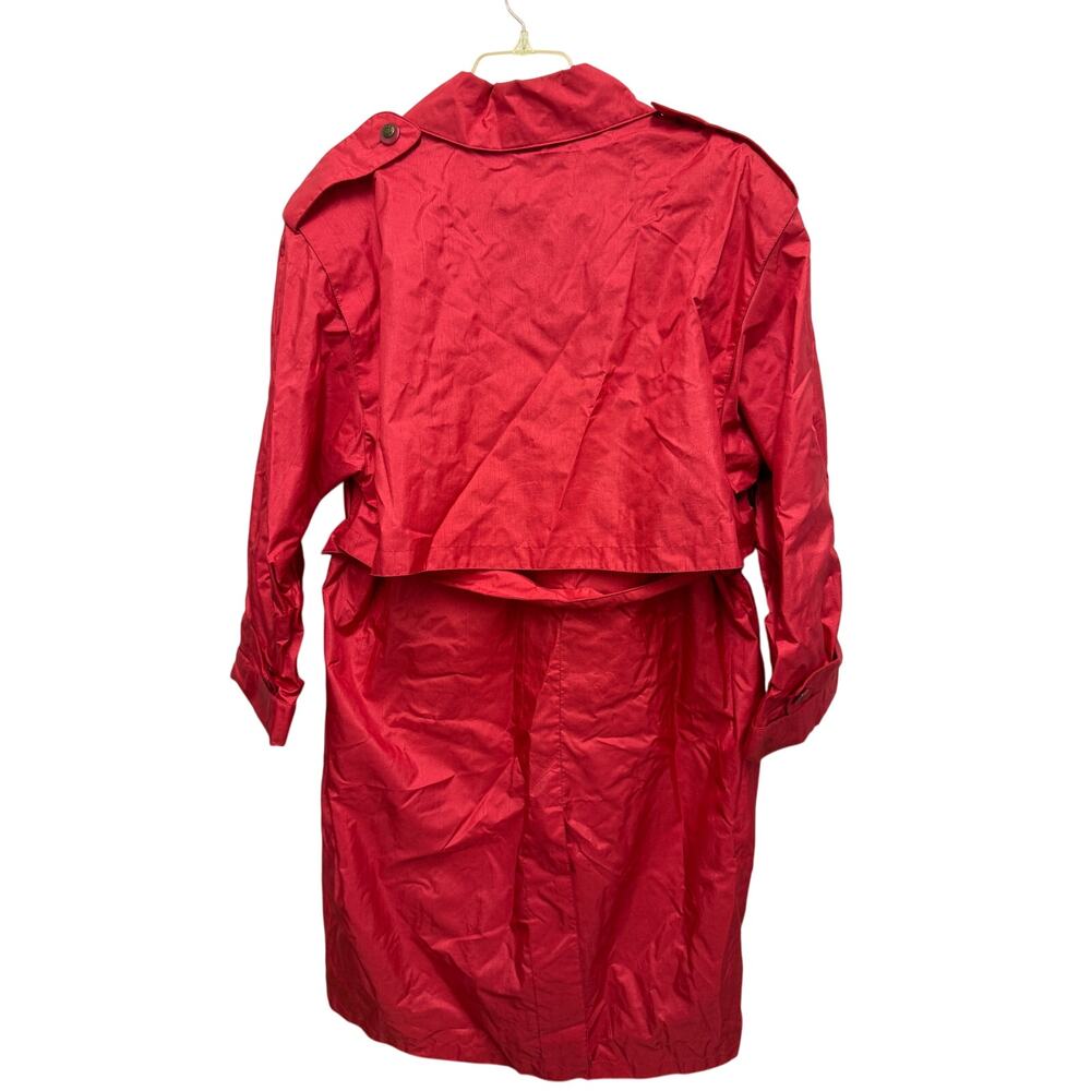 VTG 90s OTELLO PELLE Womens 13/14 Rainwear Parka Jacket Hot Pink Coat Button - Picture 4 of 5